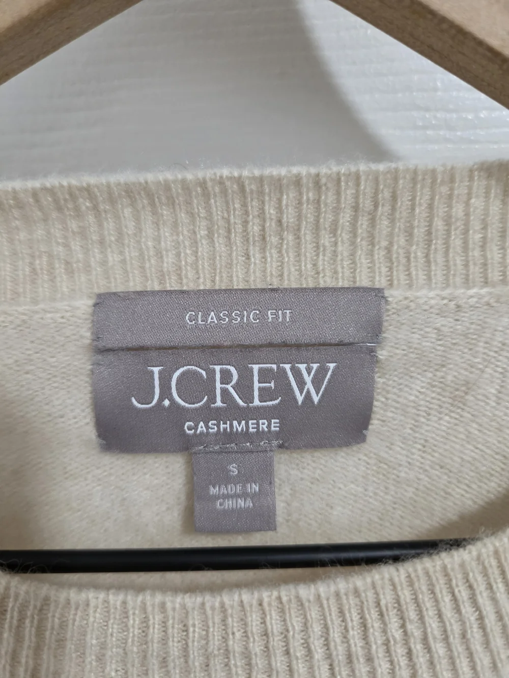 J. Crew Women's Cream Cashmere Blend Crewneck Sweater